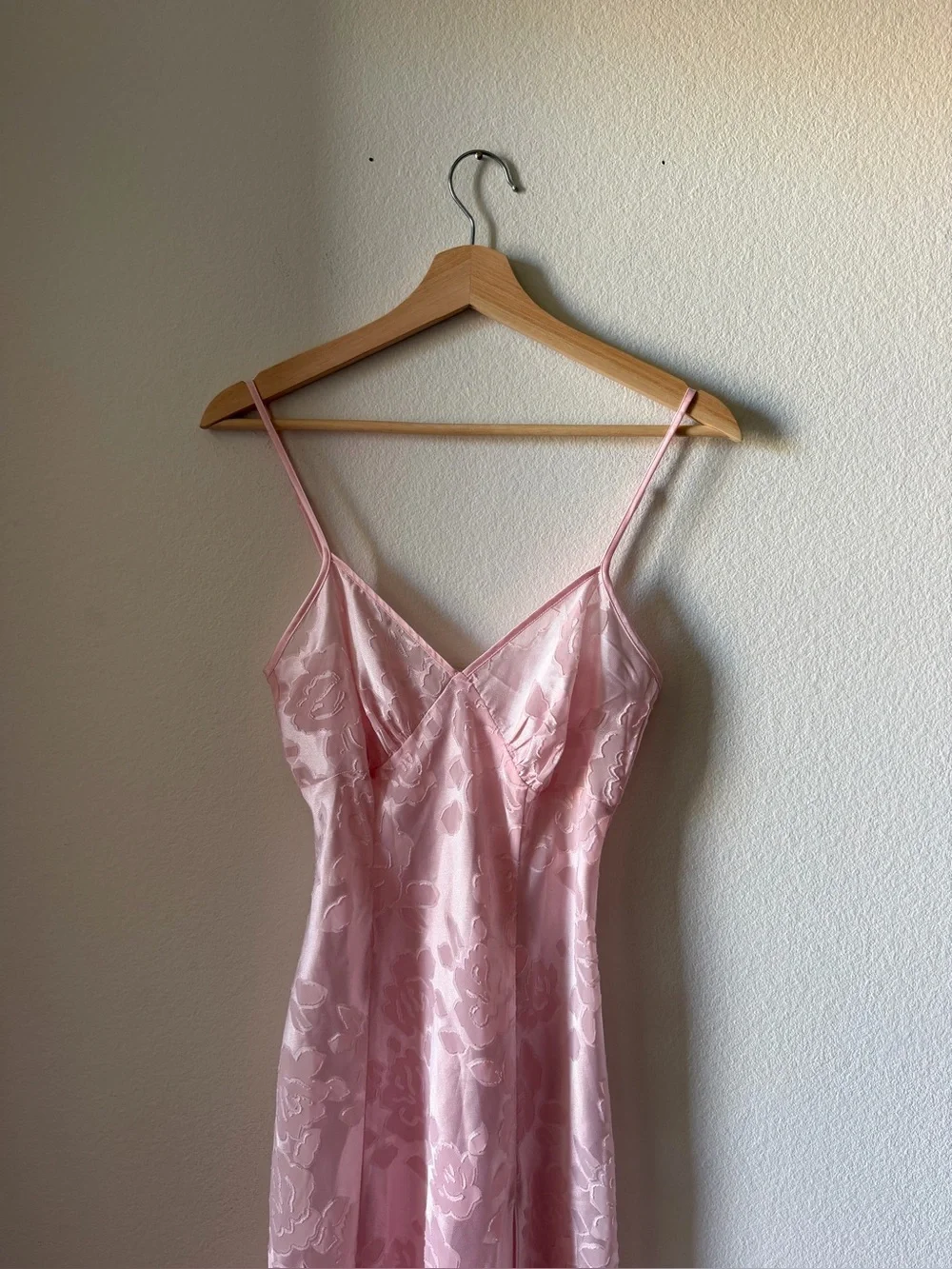 Victoria Secret vintage Sheer Floral Lace Slip Dress - Light Pink